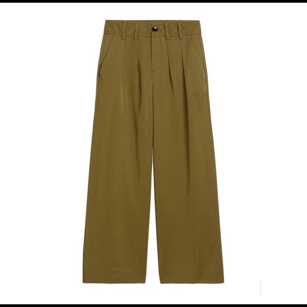 Banana republic olive green pleated pants